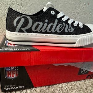 Women’s Black 'Raiders' Glitter Lace-Up Sneakers